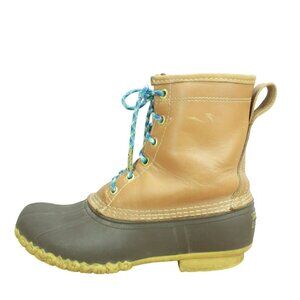 LL Bean Brown Leather 8' Gore-tex Insulated Mid Calf Duck Boots Size 8 M